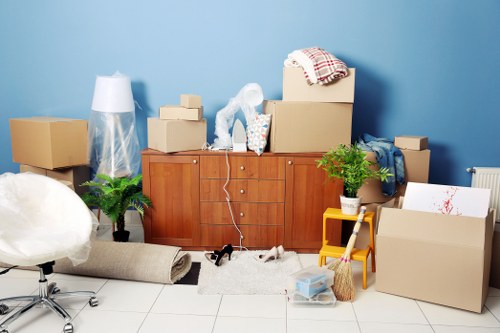 Commercial office relocation service in Woolwich with desks and equipment