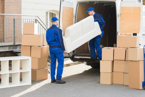 Low-carbon van used for an eco-friendly removals service in Woolwich