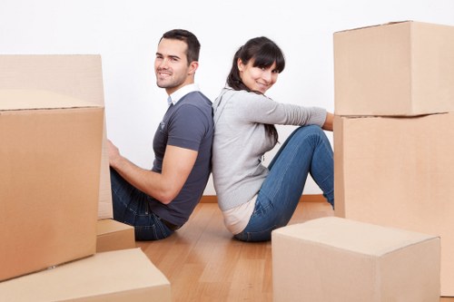 Furniture and boxes being loaded for a flat move in Woolwich